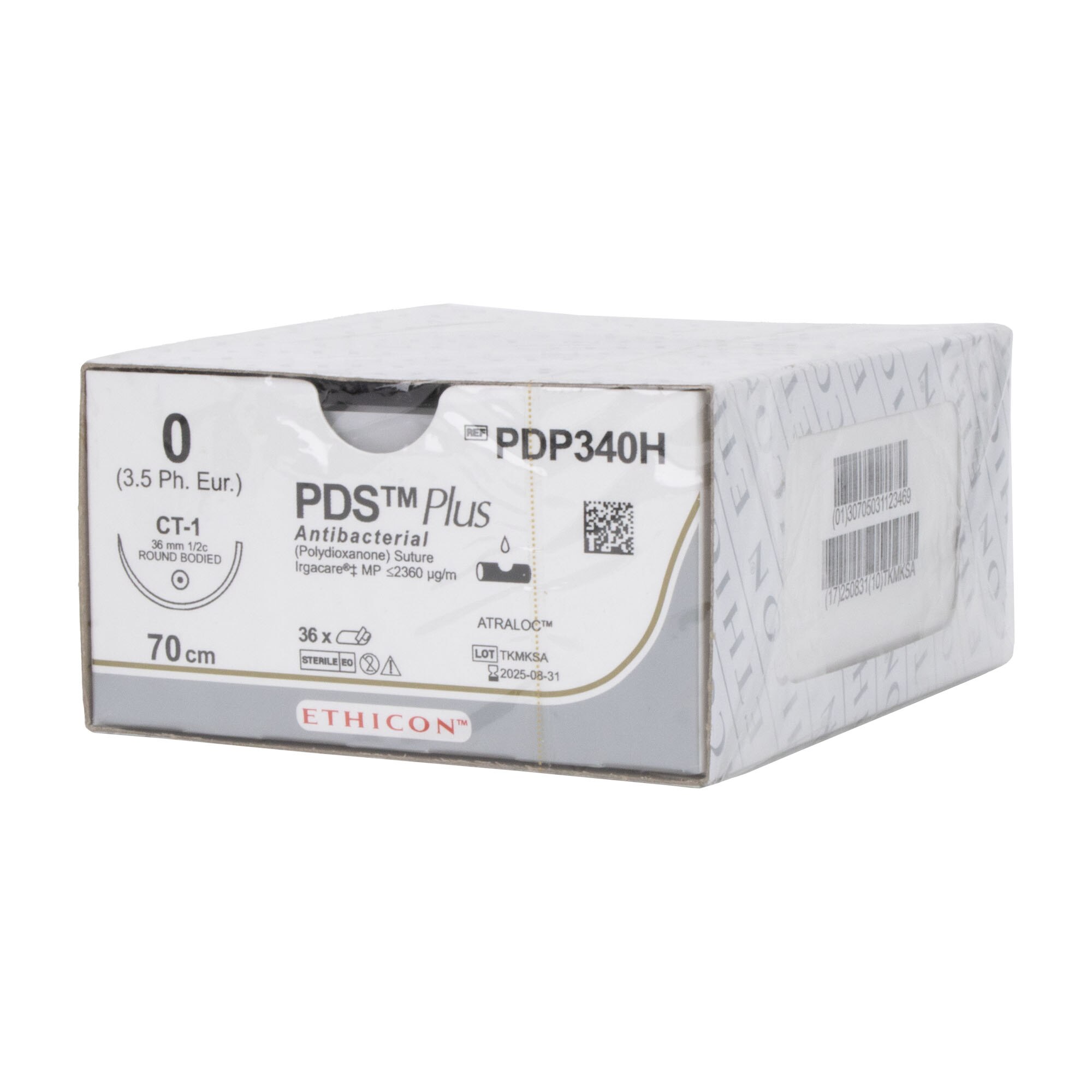 Ethicon PDS Plus Antibacterial Polydioxanone Suture, Size 0, CT-1